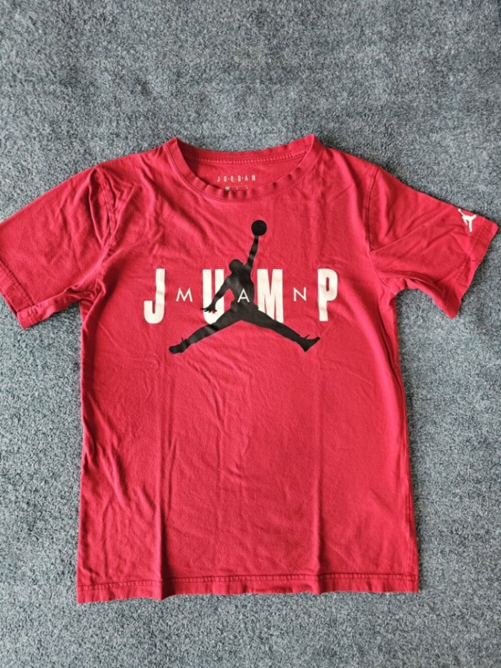 Nike Air Jordan Boys Graphic T Shirt Red Jumpman Logo Tee Youth Size L